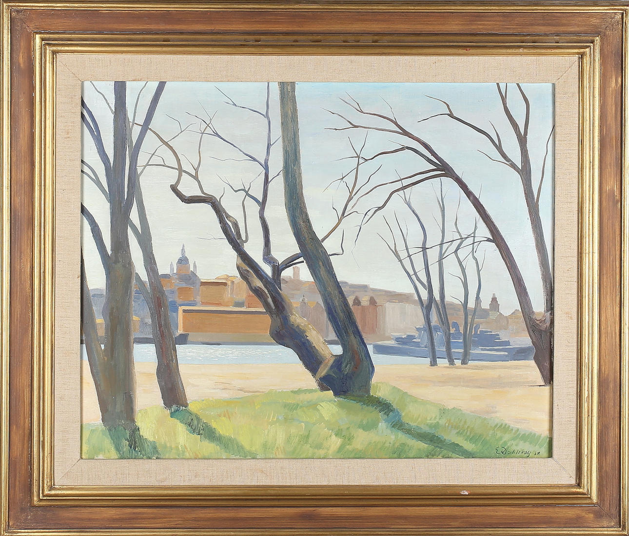 EWALD DAHLSKOG. Stockholmsmotiv, olja på duk, signerad samt daterad -38.