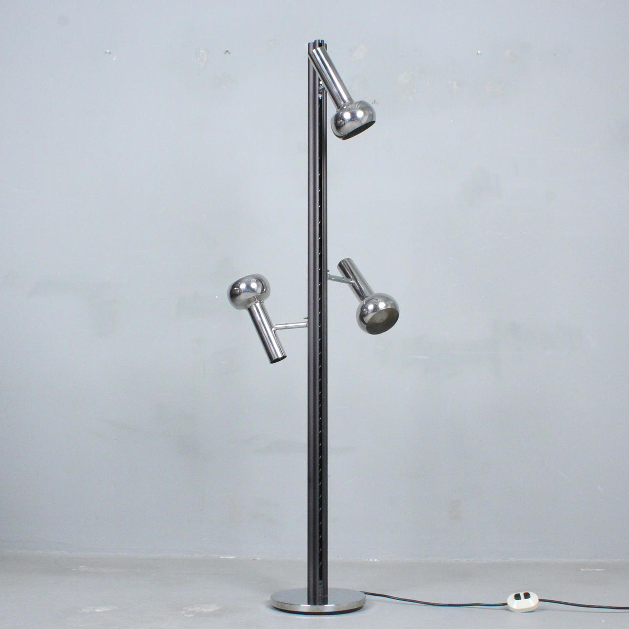 STAFF. Chrome Floor Lamp, 1970s.