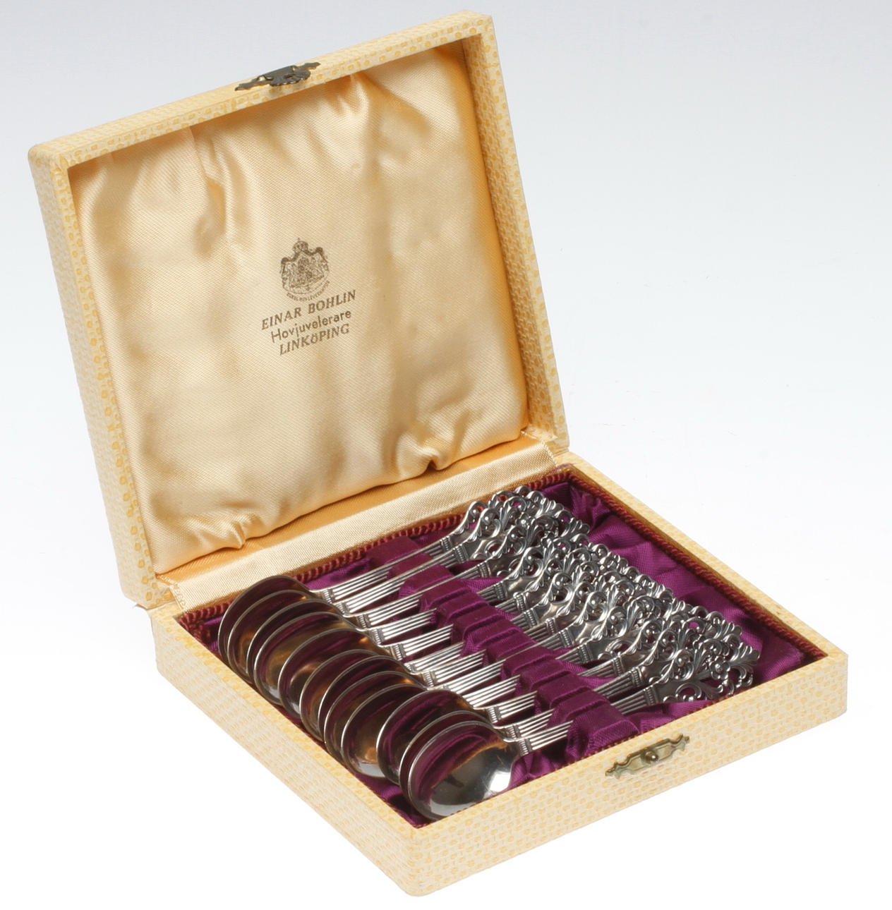 KAFFESKEDAR, 12 st, silver, Thorvald Marthinsen, Norge, vikt ca. 164 gram.