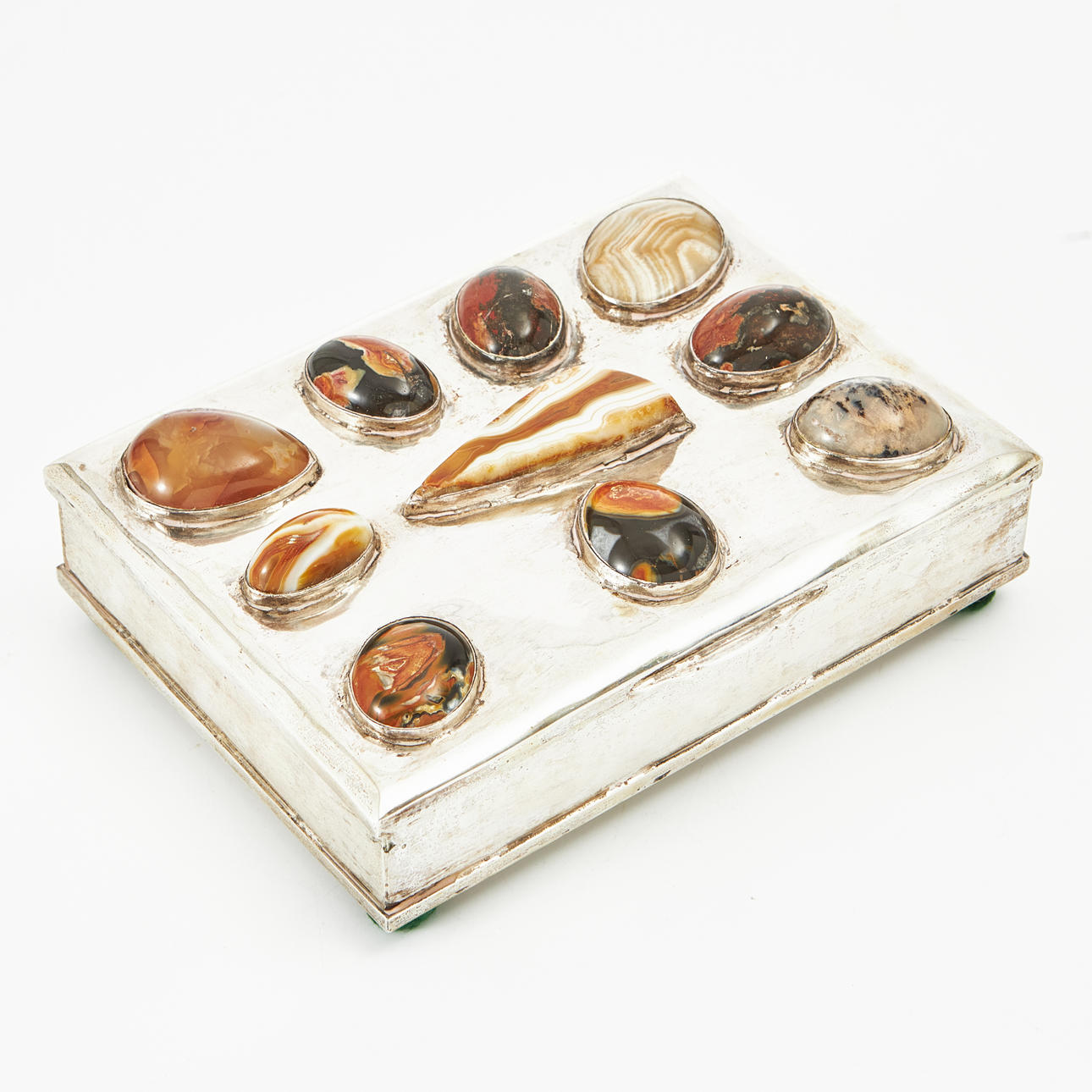 BOX with cover, silver 800.