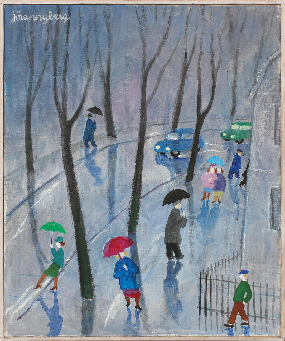 JÖRAN NYBERG. "Regnblänk", olja på duk, signerad.