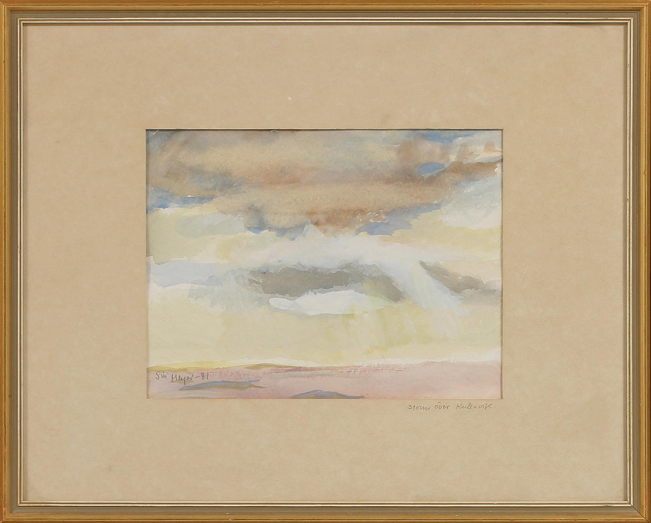 SIRI MEYER. "Storm över Kullavik", akvarell, signerad och daterad -81.