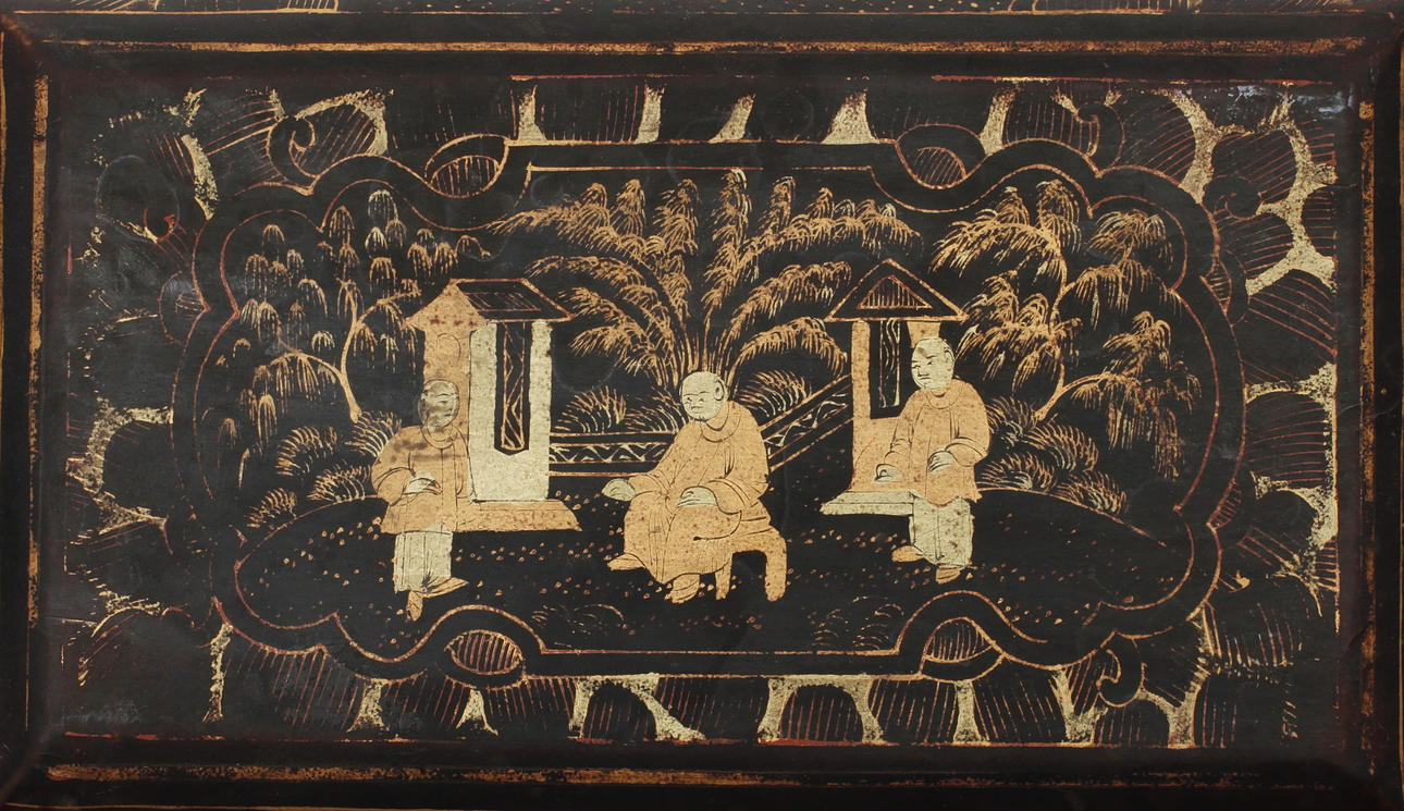 SKRIN, trä, lackarbete, Kina eller Japan, 1800-tal.