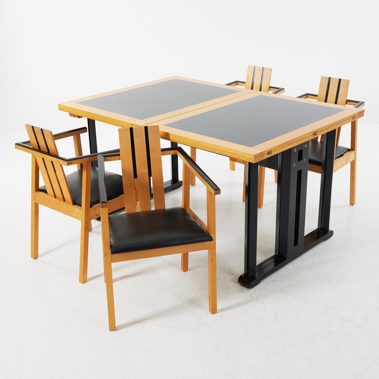 LARS WELLSJÖ. Dining group, 5 pieces, 1980s.