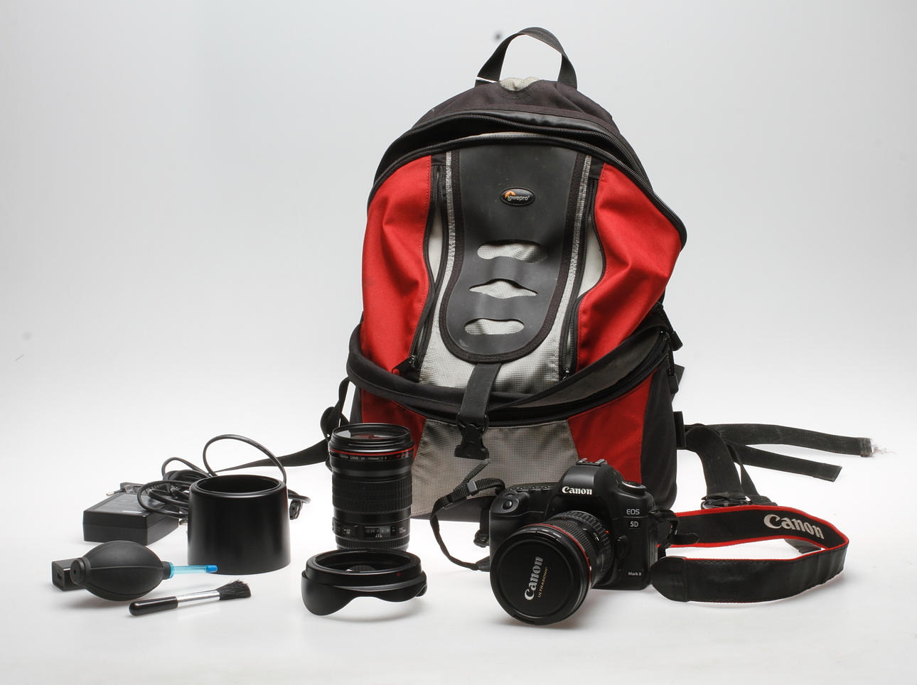 DIGITAL SYSTEMKAMERA, EOS 5D, två objektiv, Canon.