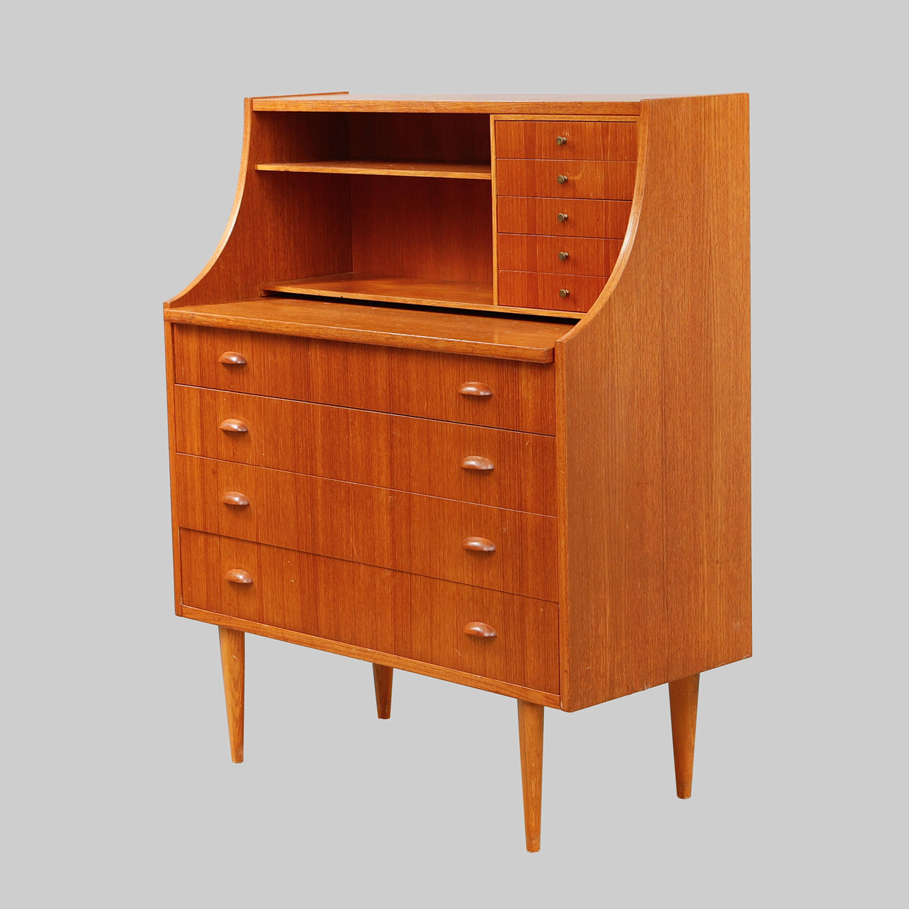 ESCRITORIO CON ESPEJO, teca, 1950/60.