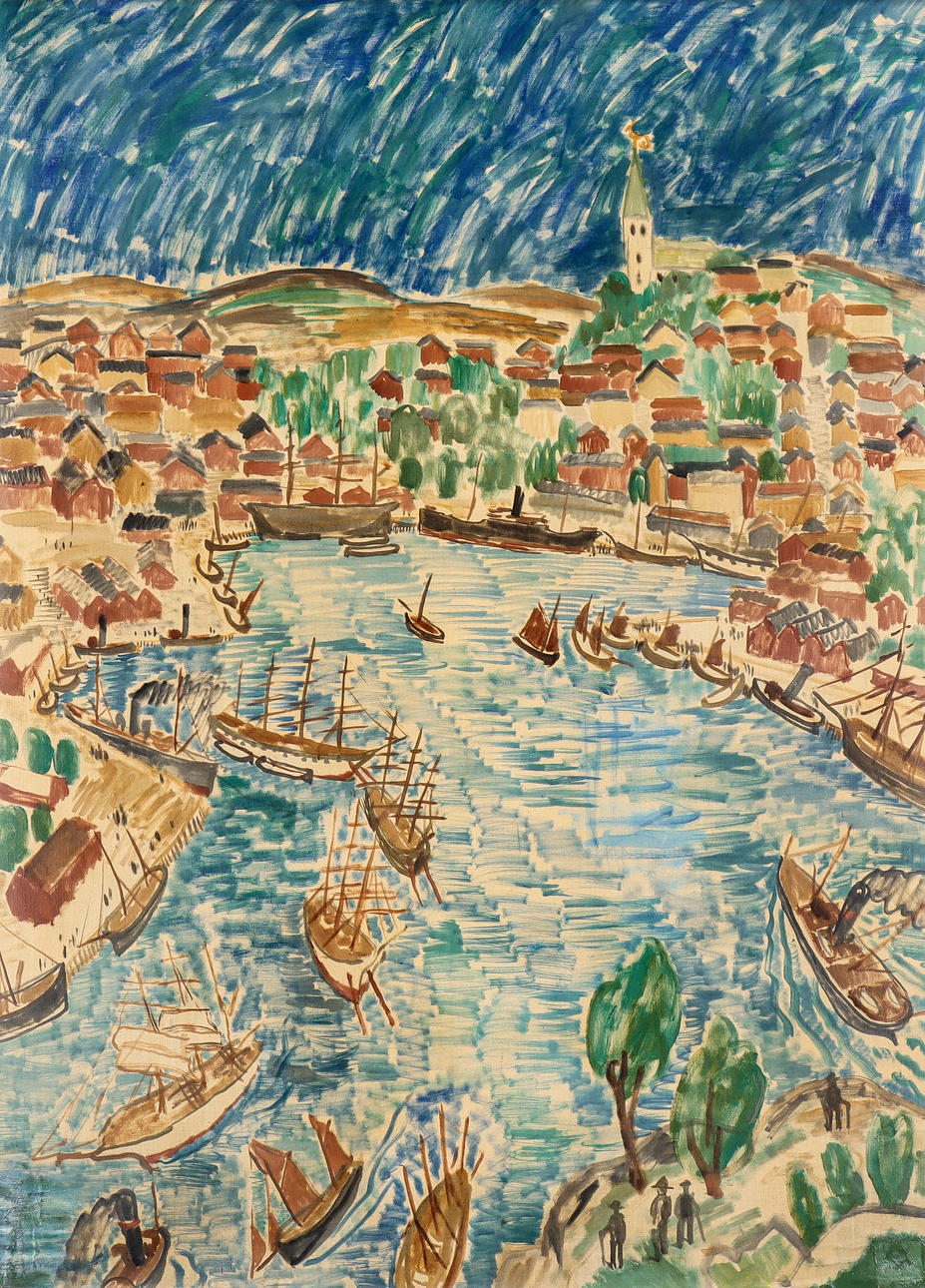 ERLING ÄRLINGSSON. Hafenlandschaft.