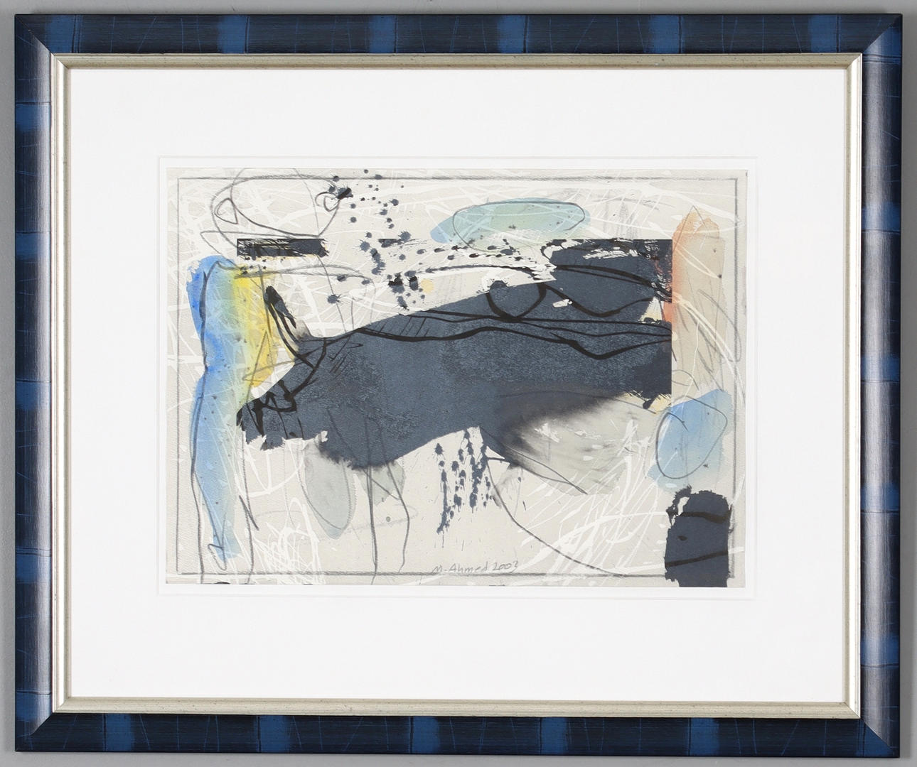 MODHIR AHMED. Composition, mixed media, signed and dated 2003.