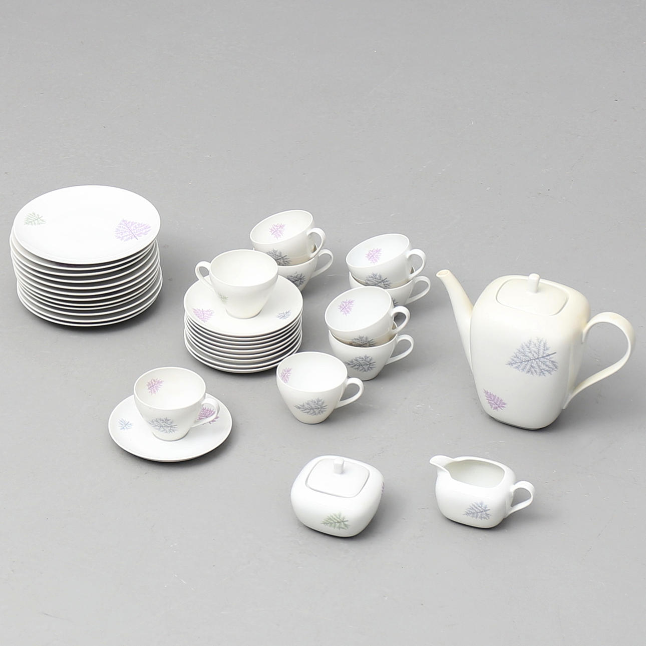 KAFFESERVIS 34 delar, porslin, Rörstrand, 1900-talets andra hälft.
