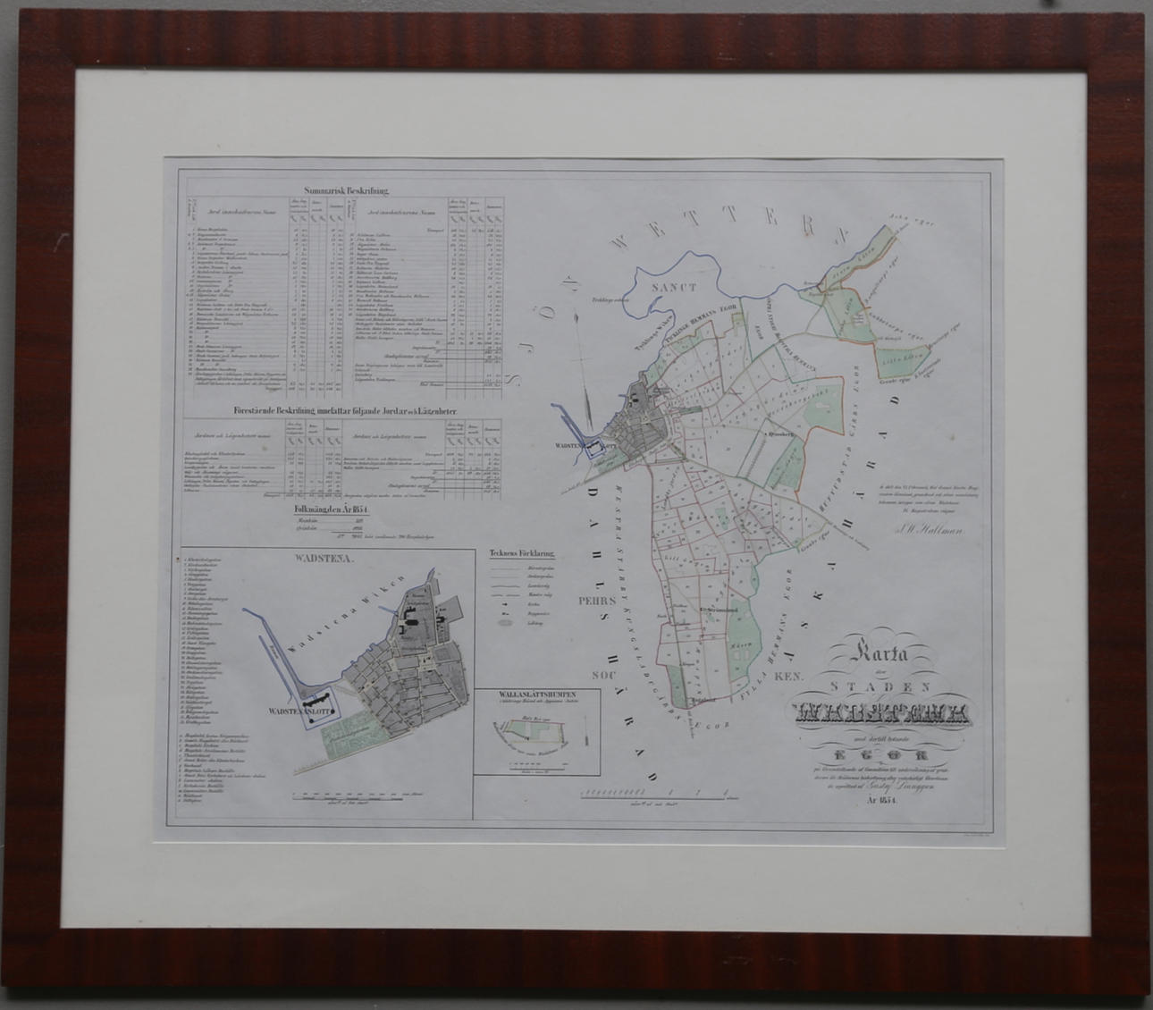 STADSKARTOR, 2 st. Wadstena och Skeninge, 1800-tal.