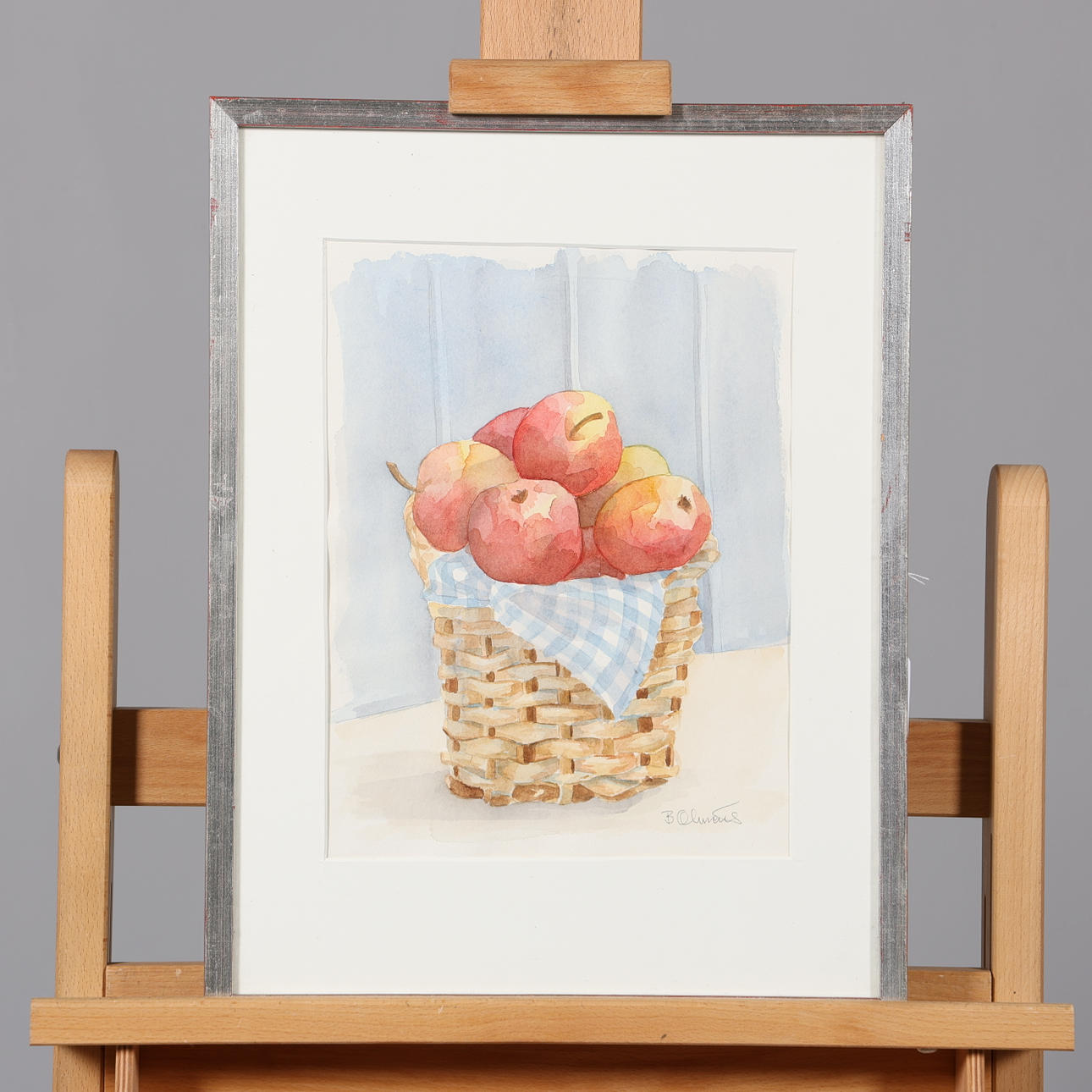 BERIT OLMÉUS. AKVAREL, signeret.