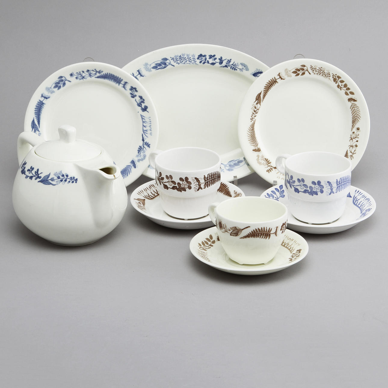 SERVISDELAR, benporslin, 21 delar, Stig lindberg.