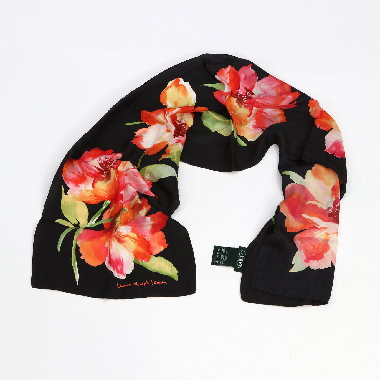 RALPH LAUREN, SCARF. Siden.