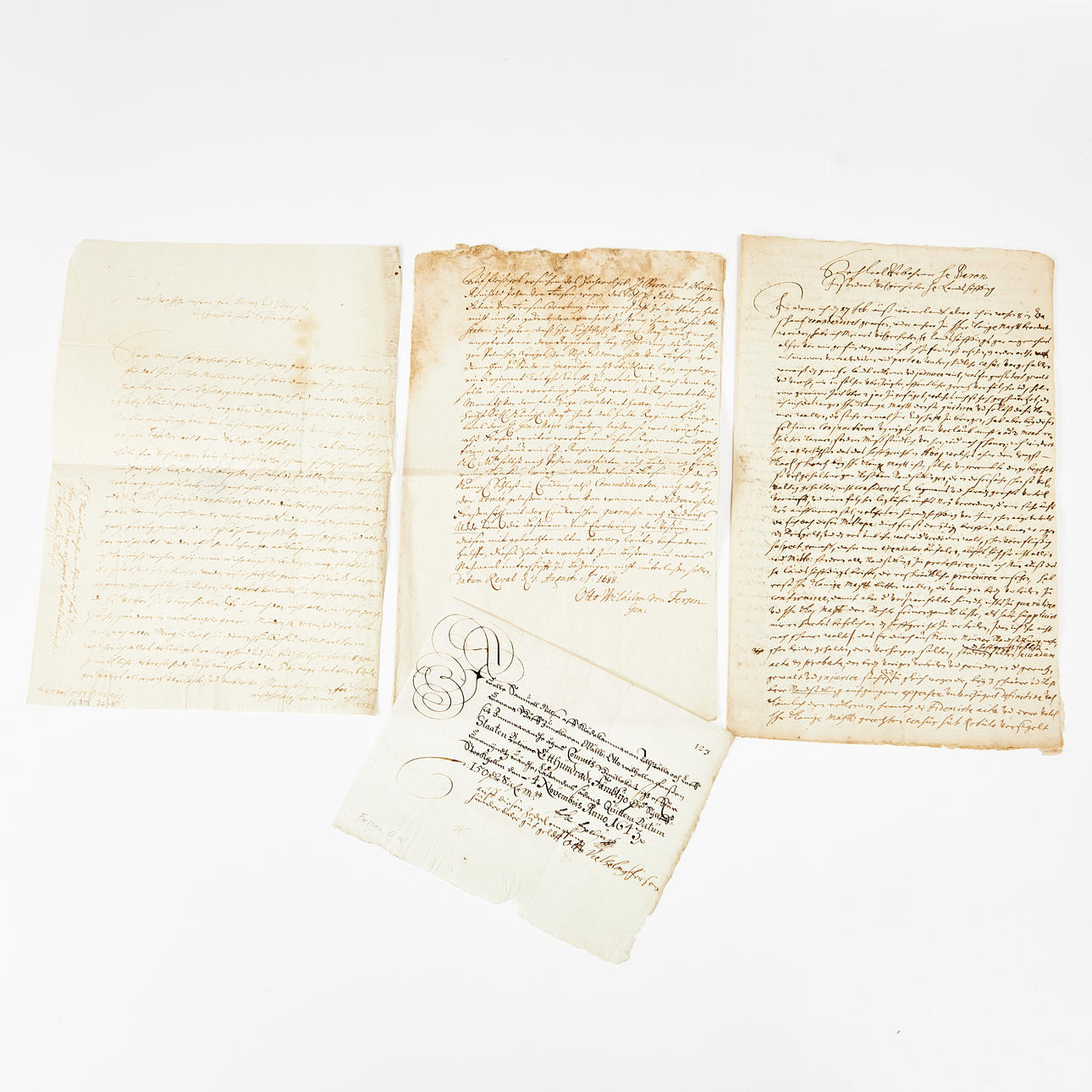 OTTO WILHELM VON FERSEN, 3 signed manuscripts.