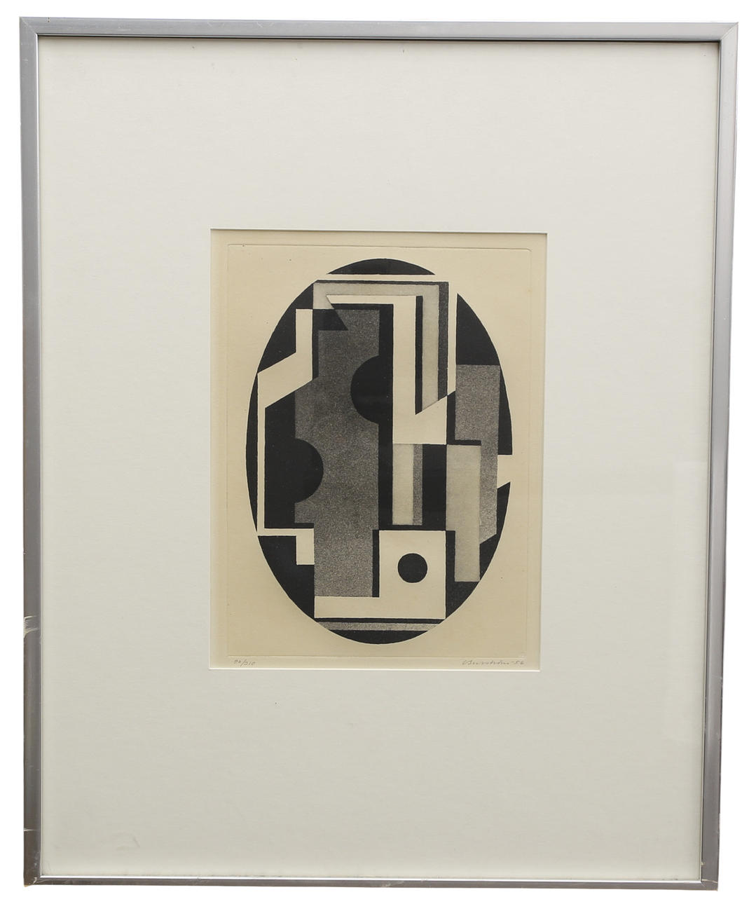 CURT BURSTRÖM. Lithograph, numbered 90/310, signed C Burström, dated 1956.