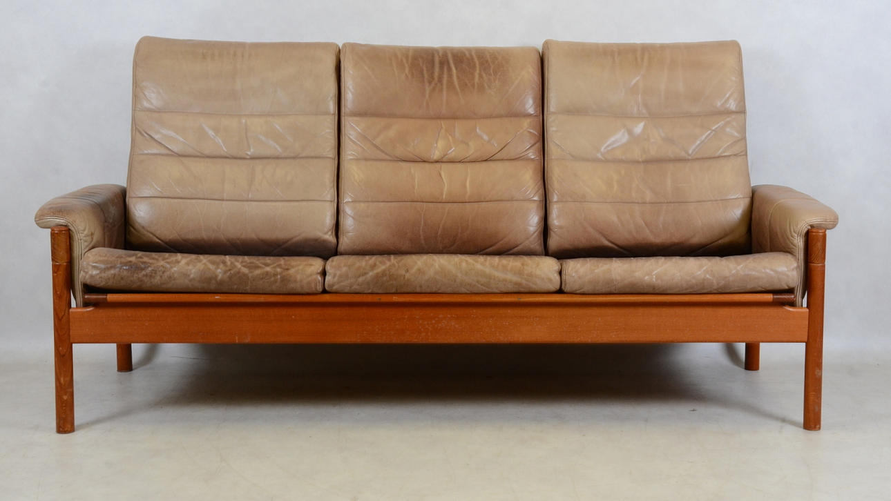 SKINNSOFFA, teak, 1960/70-tal.