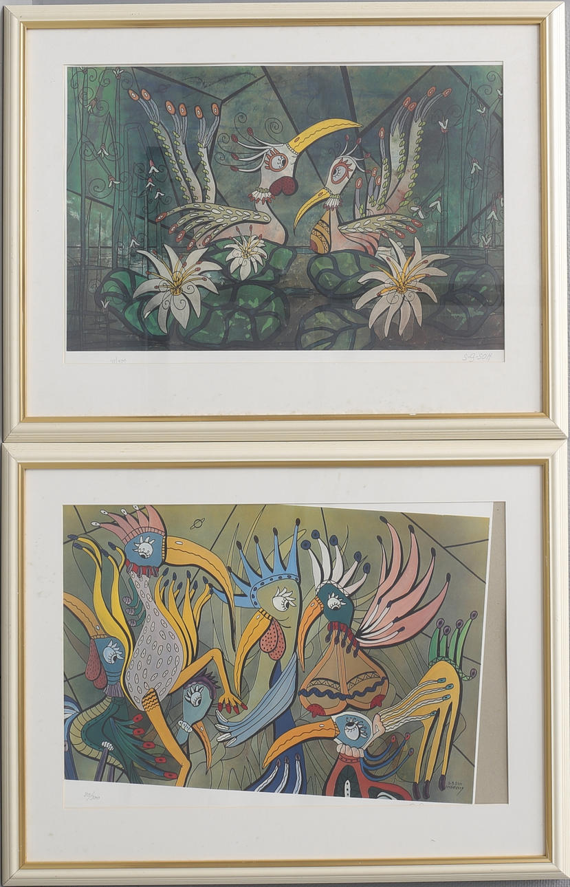 SVEN-GÖRAN SVENSSON G:SON. Färglitografier, 2 st, signerade och numrerade 38/300 och 80/300.