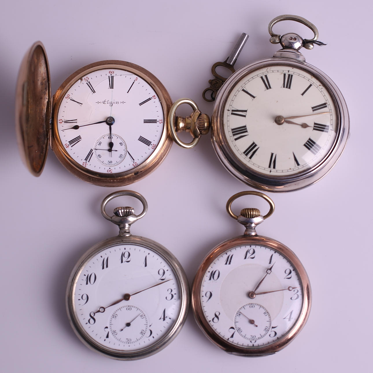 FICKUR, 4 st, Elgin / J.War / Doxa / Victoria, 18-/1900-tal.