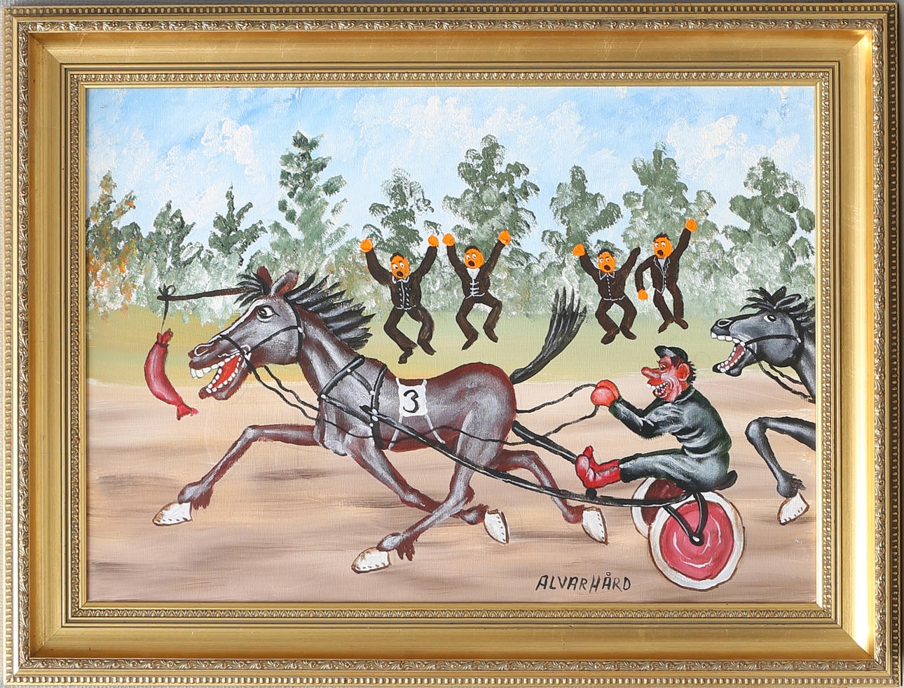 ALVAR HÅRD. Korvkometen. Olja på duk, signerad.