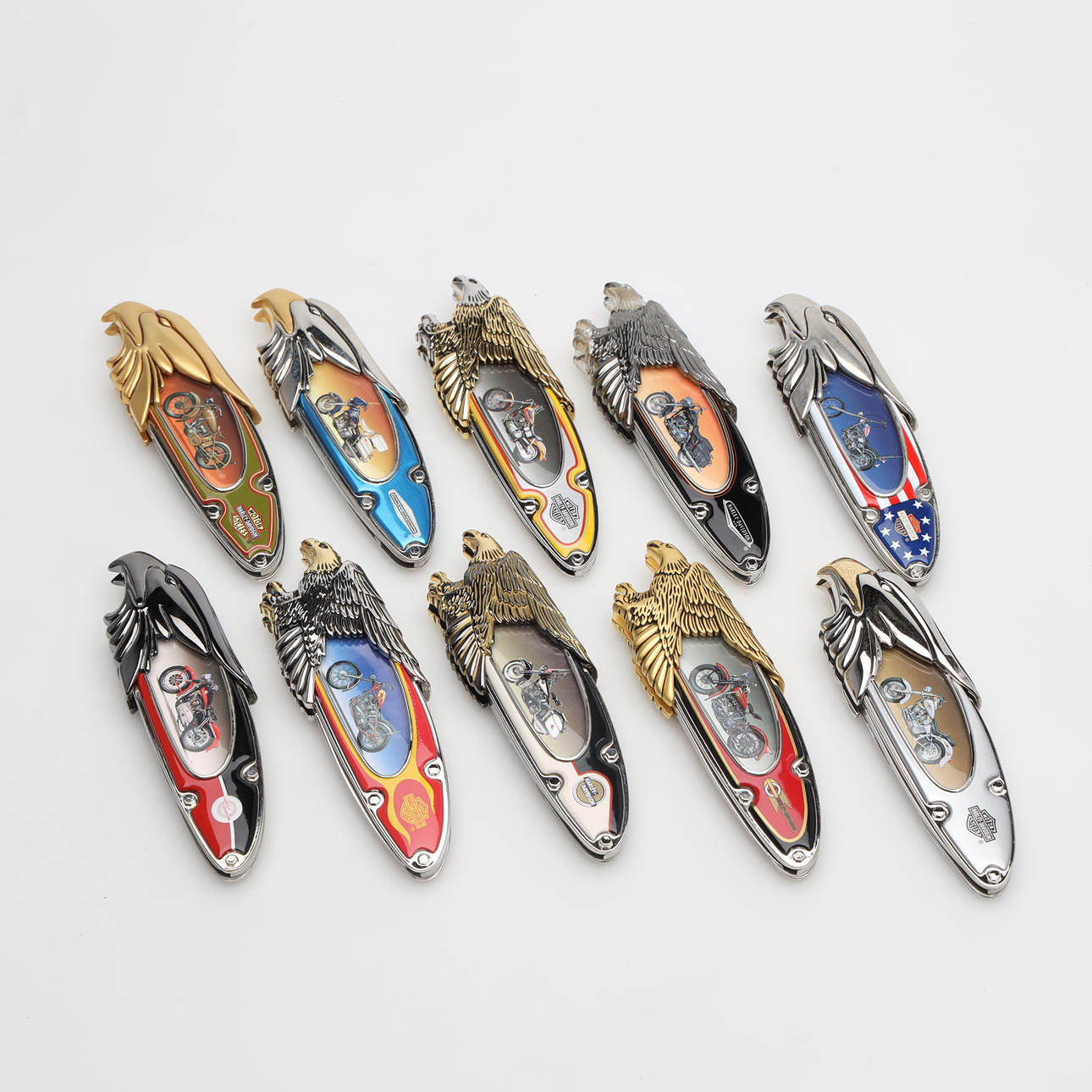 COLLECTOR KNIVES, 10 pcs, Harley Davidson, Franklin Mint.