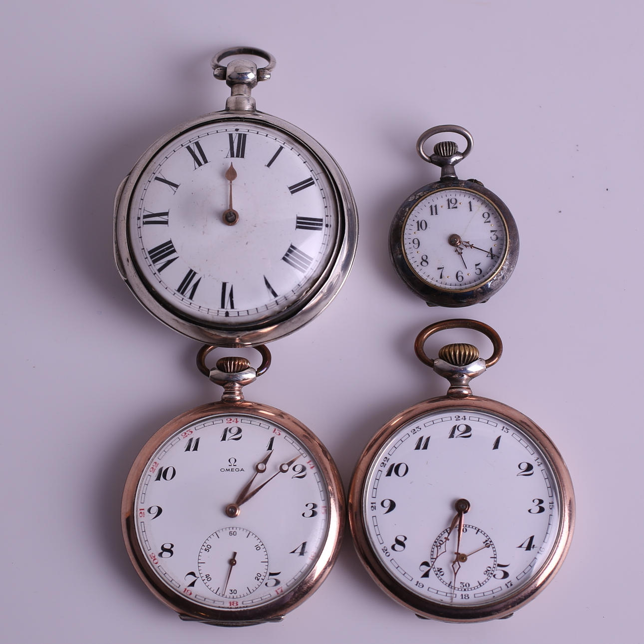 FICKUR, 4 st, W.Dawson / omärkt damur / Omega / omärkt, 18-/1900-tal.