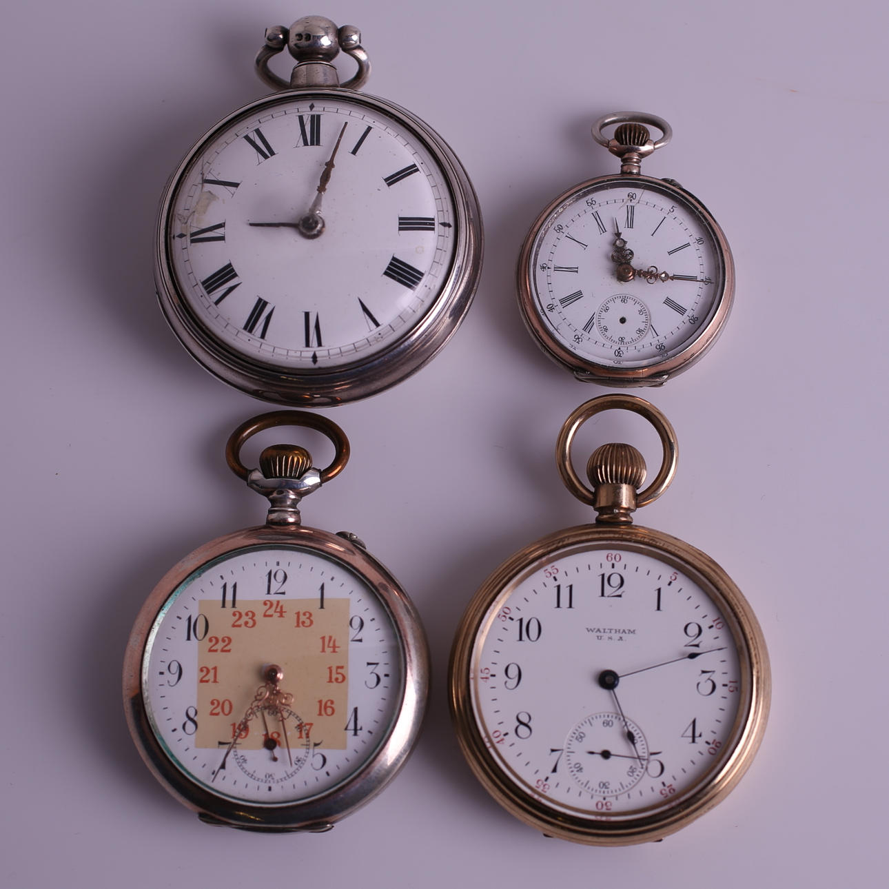 FICKUR, 4 st, G.Lafseter / Remontoir / Ancre Cuivre / Waltham, 18-/1900-tal.