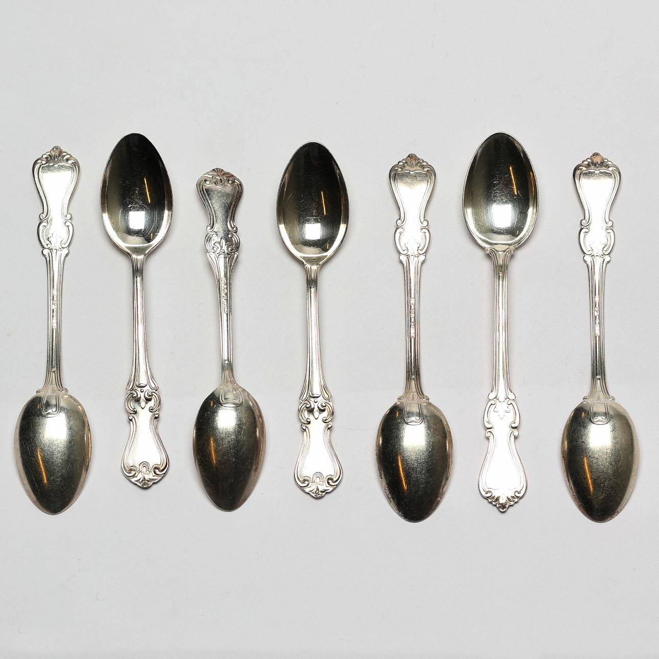 SILVER SPOONS. 7 pcs.