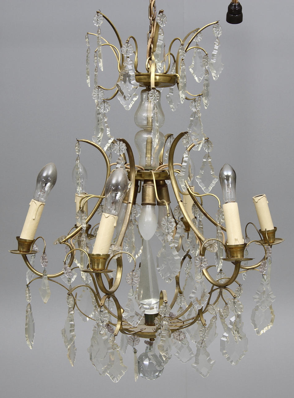 LJUSKRONA, barockstil, 1900-tal, höjd utan kedja 68 cm.