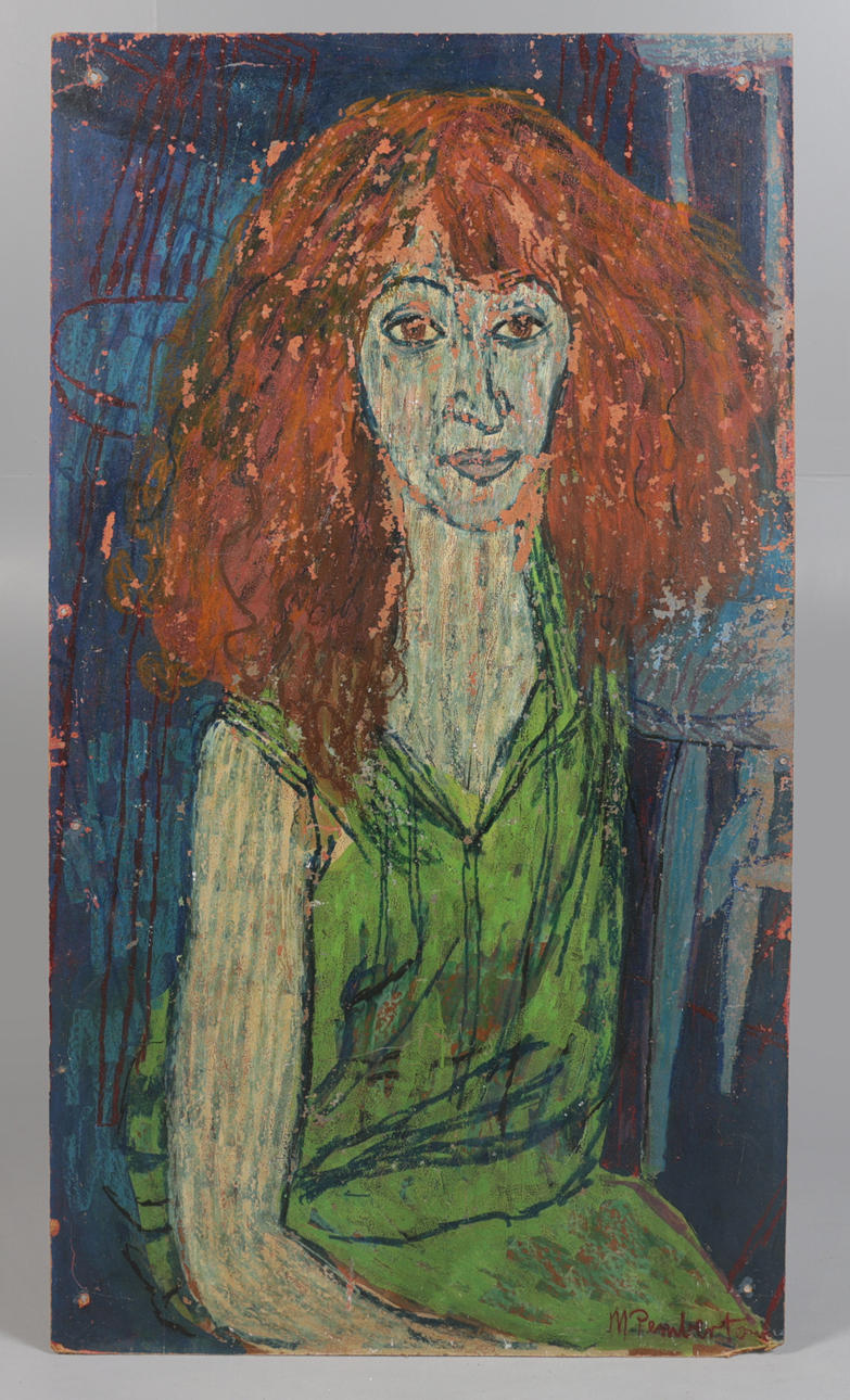 MURIEL ALICE PEMBERTON (BRITISH 1909-1993) "LADY IN GREEN DRESS". Art -  Paintings - Auctionet