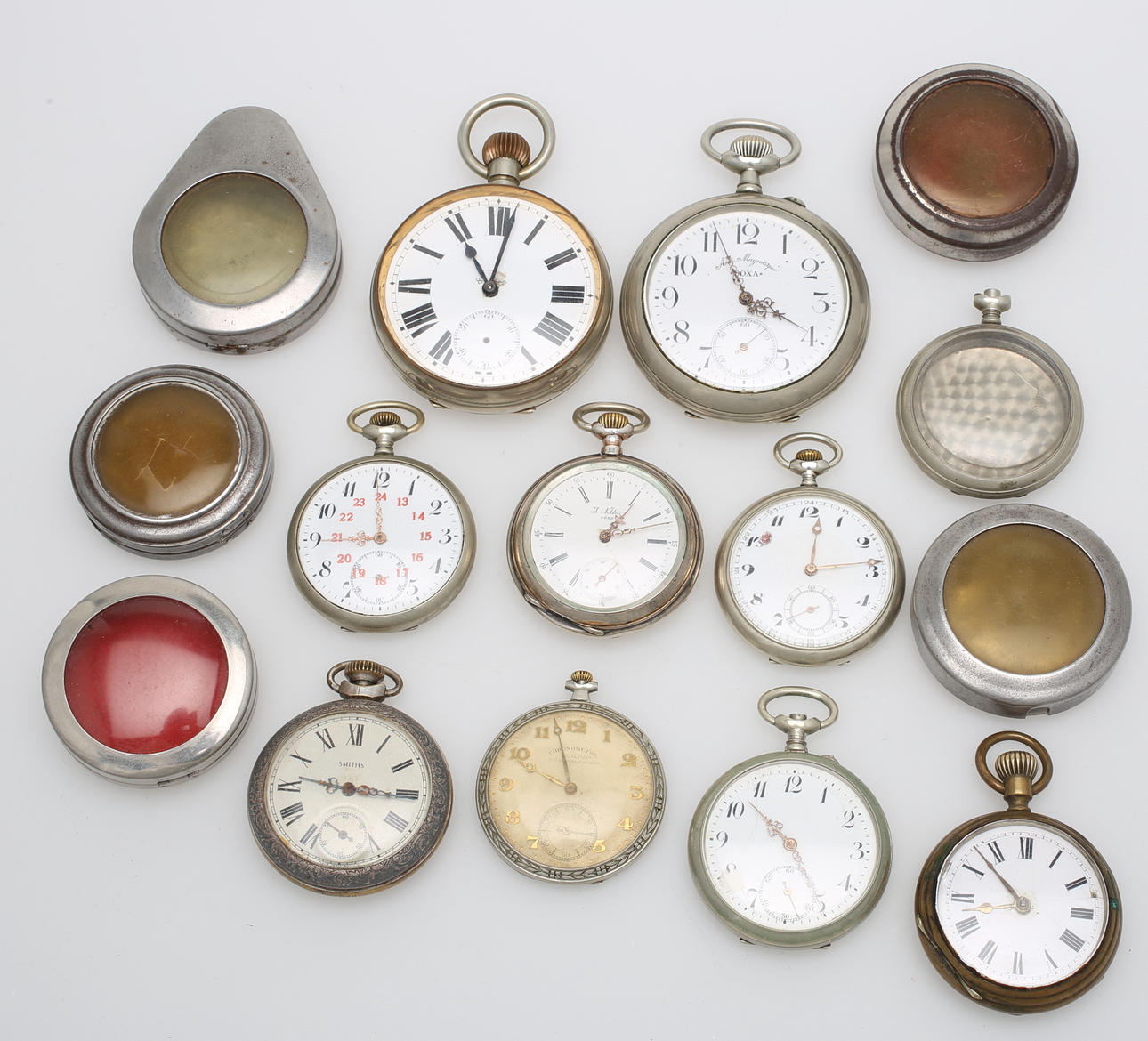 FICKUR, 9 st, samt KLOCKFODRAL, 6 st.