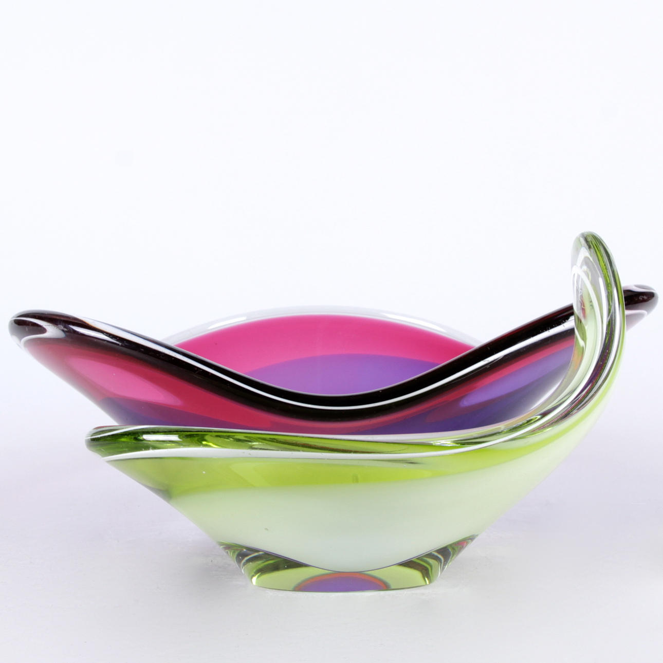 SKÅLAR, 2 st. Glas, möjligen Flygfors, 1900-tal.