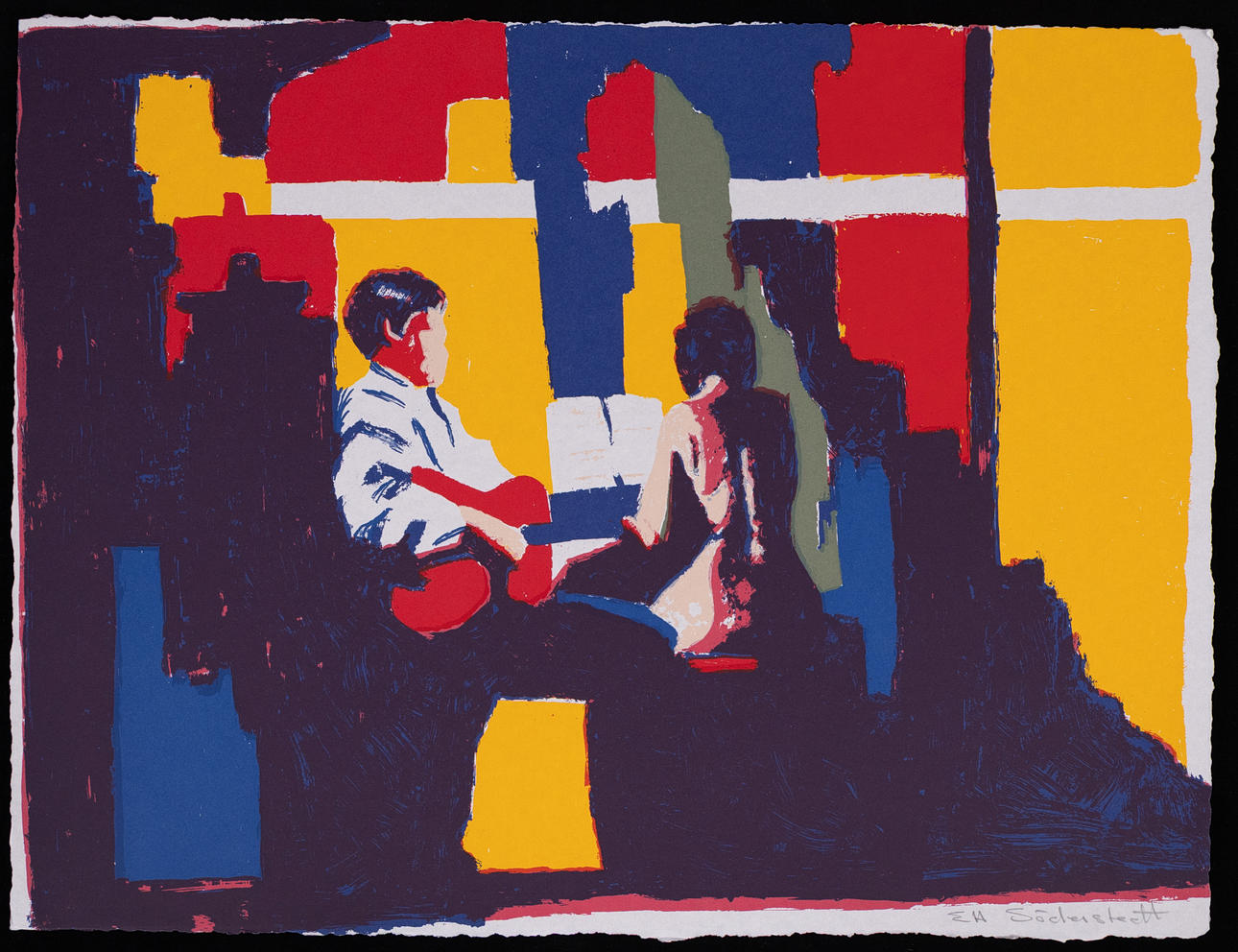 BJÖRN SÖDERSTEDT. Musiker, Siebdruck auf EA, signiert.