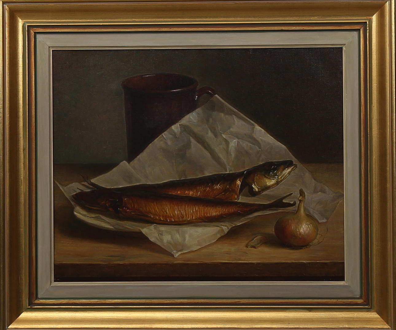 CARL LJUNGBERG. Stilleben, olja på duk, signerad.