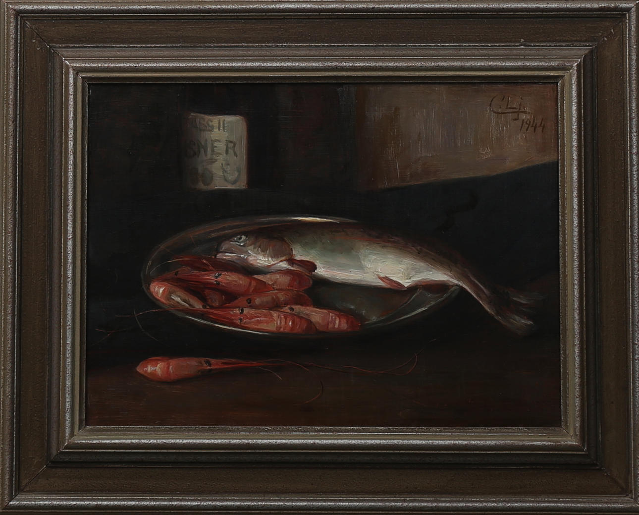 CARL LJUNGBERG. Stilleben, olja på pannå, signerad C Lj och f´daterad 1944.