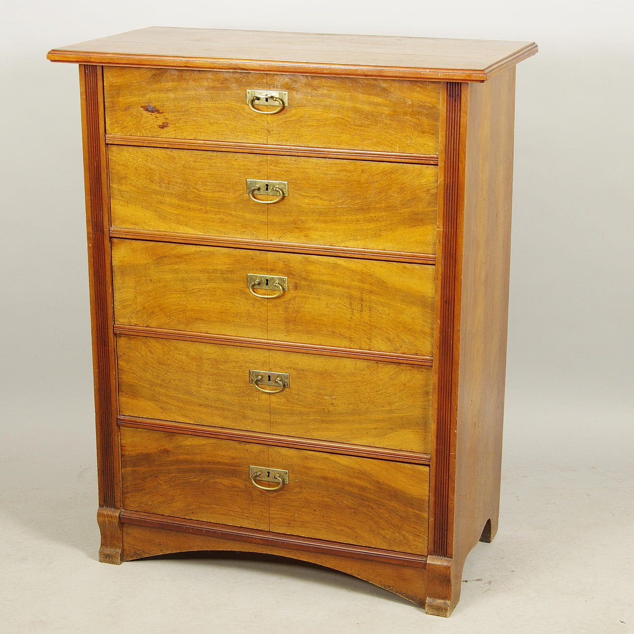 BYRÅ, 5-lådig, mahogny, jugend.