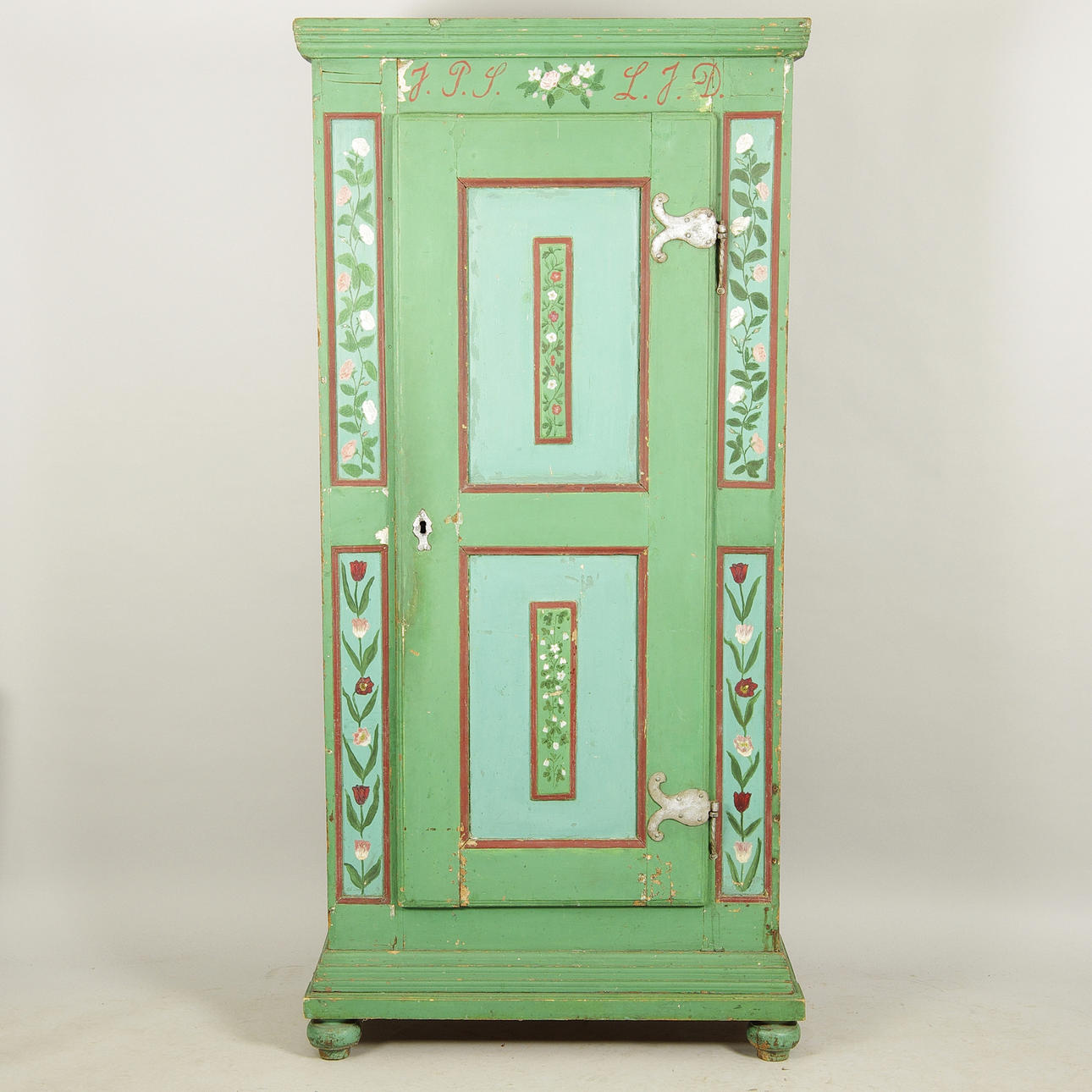 SKÅP, allmogemålat, tidigt 1800-tal.