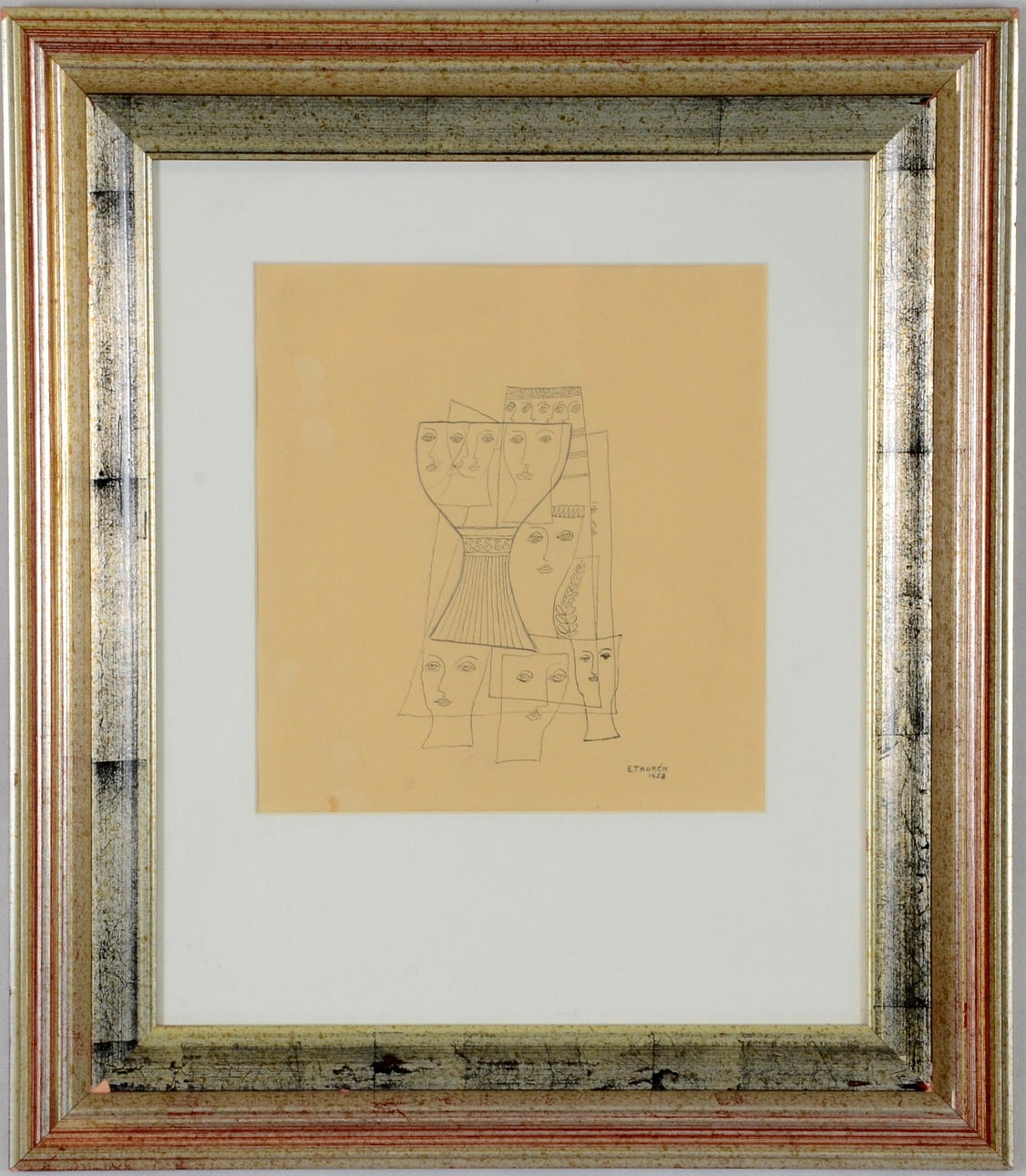 ESAIAS THORÉN. Tuschteckning.