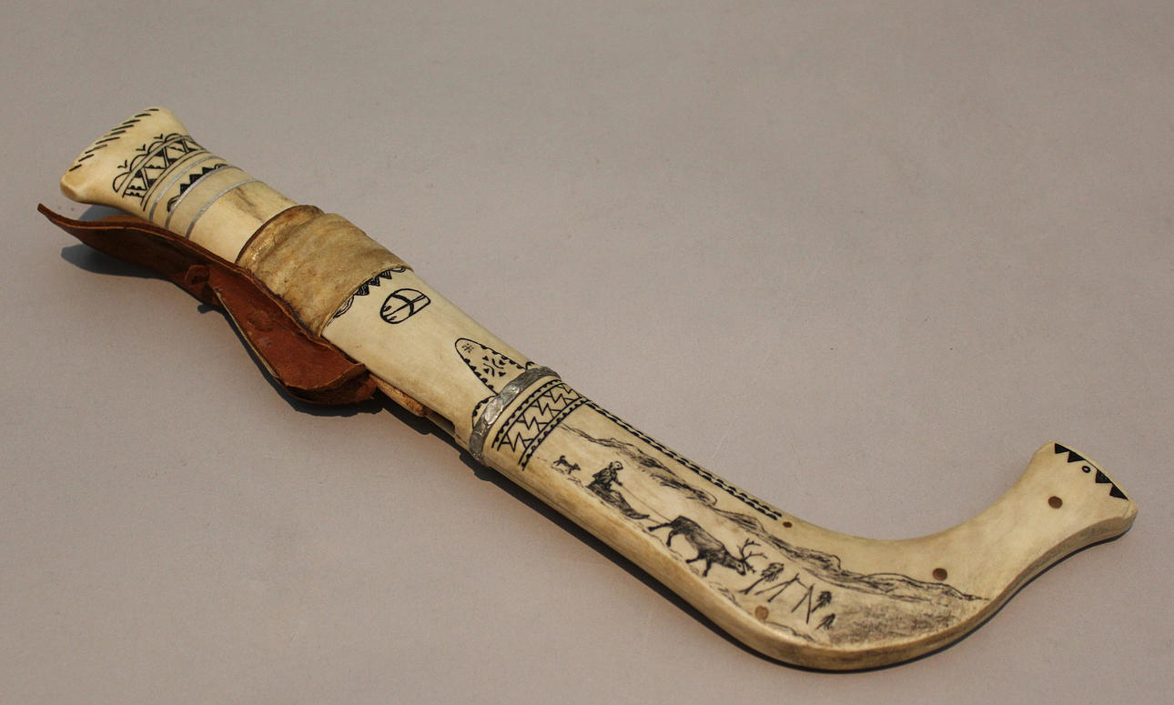 Samekniv. 1900er. Signiert Flakaberg. -73.