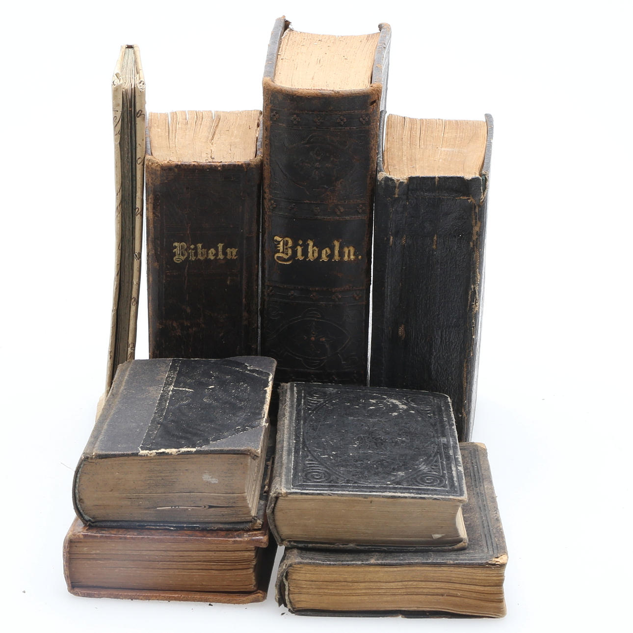 BOKPARTI, 8 st, biblar med mera, Sverige, 1800-tal.