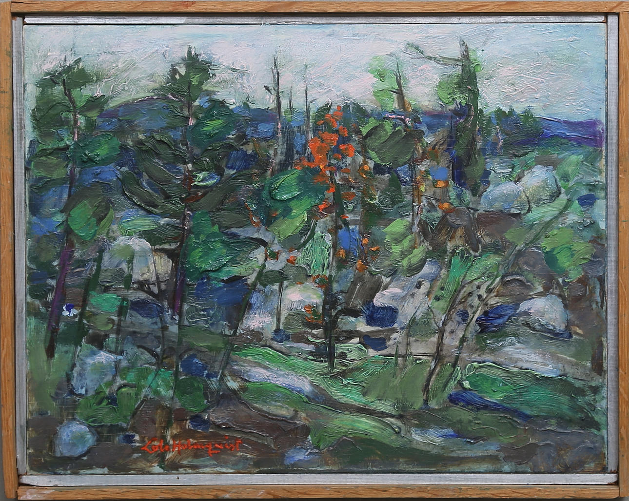 LOLO HOLMQUIST. "Höstligt". Olja på pannå. Signerad.