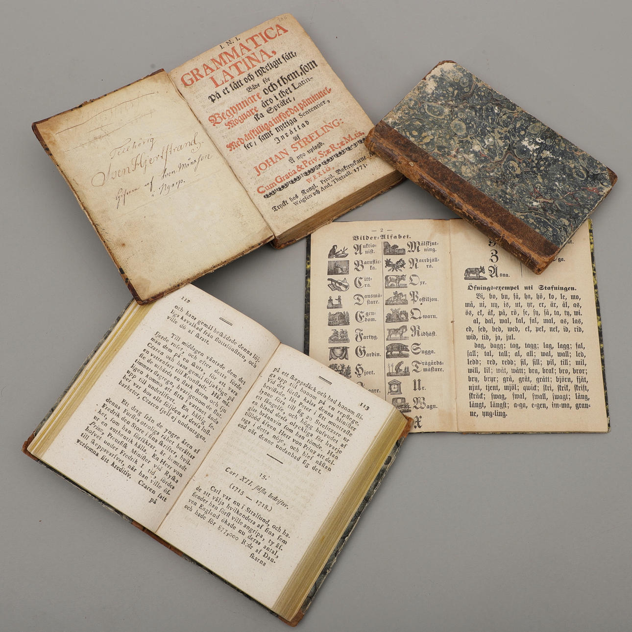 Ein Satz von 4 Büchern, 1700/19. Jahrhundert.