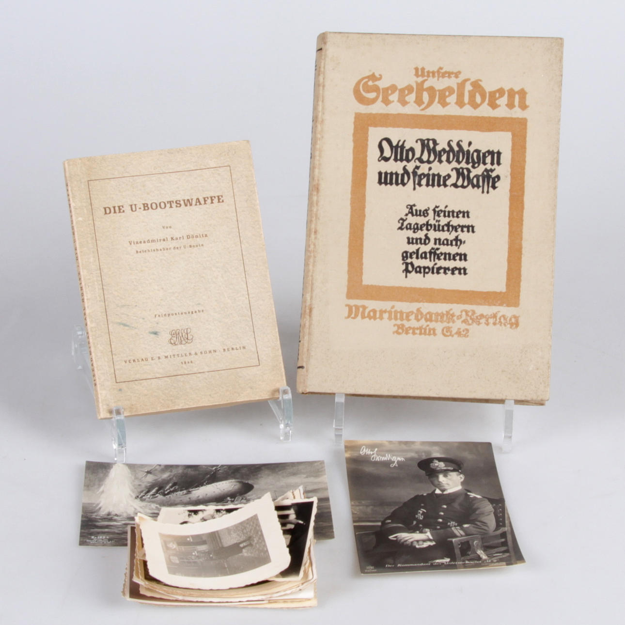 BÖCKER, samt foton, delvis Otto Weddigen Und Seine Waffe, Tyskland 1900-tal.