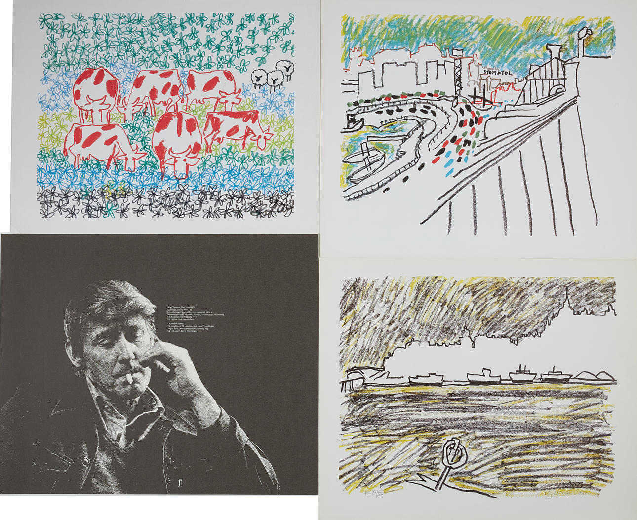 STIG (SLAS) CLAESSON. 4, 3 lithographs of which 1 signed and numbered.