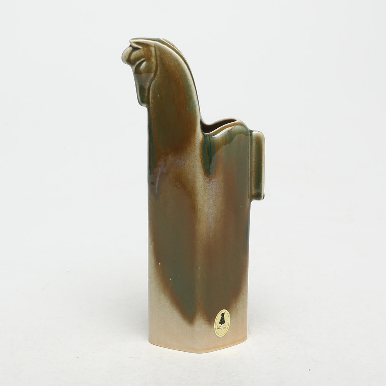 VAS, porslin, Rosa Ljung, med häst.