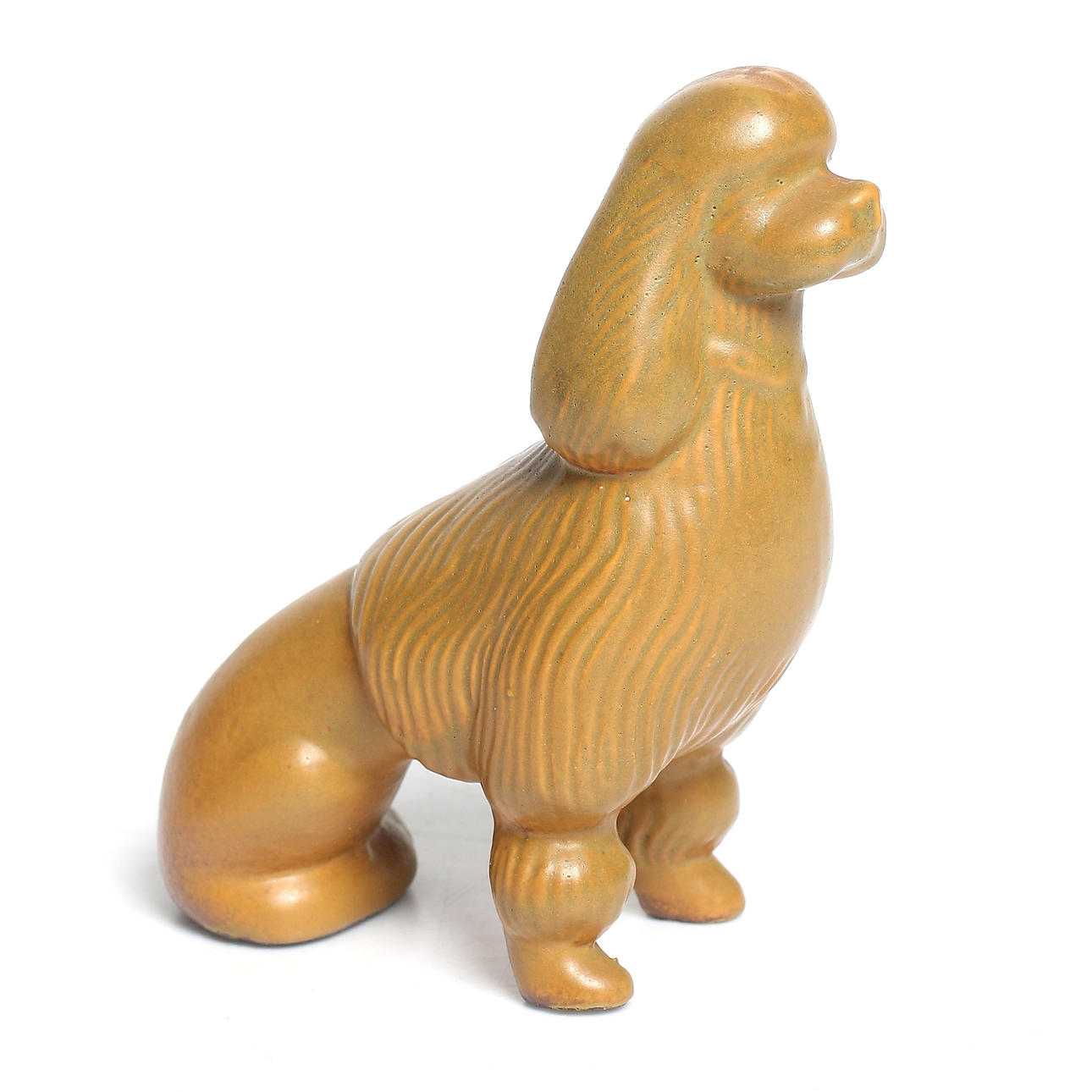 FIGURIN, stengods, pudel, "Caesar", Mari Simmulson, Gustavsberg. 1900-tal.