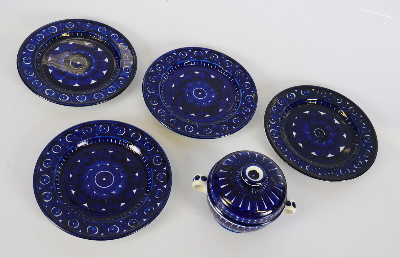 SERVISDELAR, 5-delar, porslin, "Valencia", Ulla Procopé, Arabia.