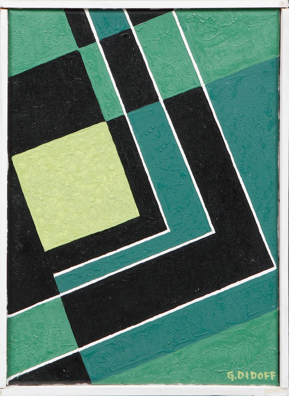GUNNAR DIDOFF. “Black Angles”, oil on canvas, signed.