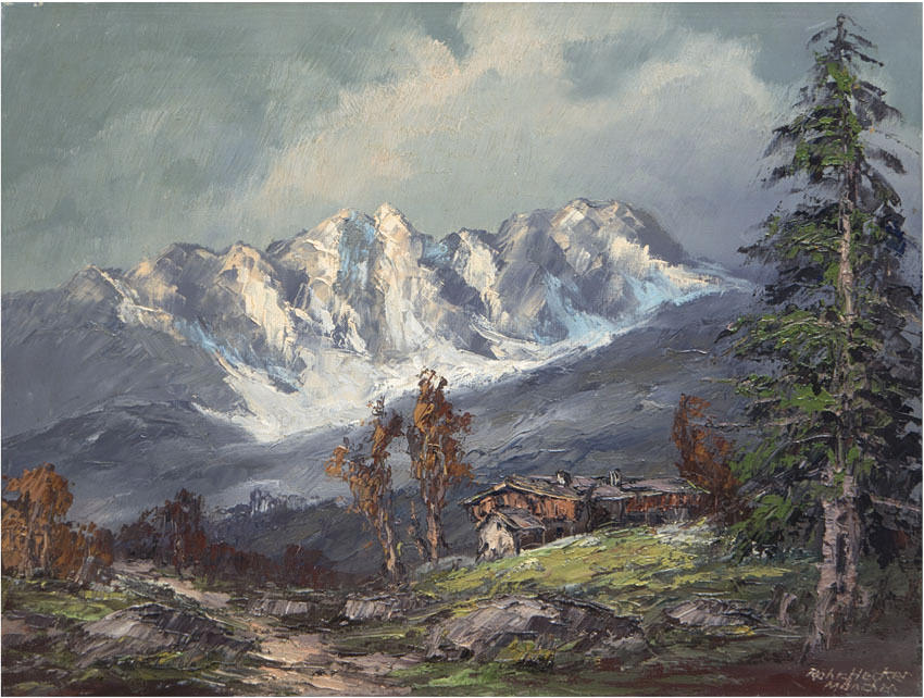 ROHR-HECKER, FRIEDERIKE (GEB. 1926). Oljemålning signerad.