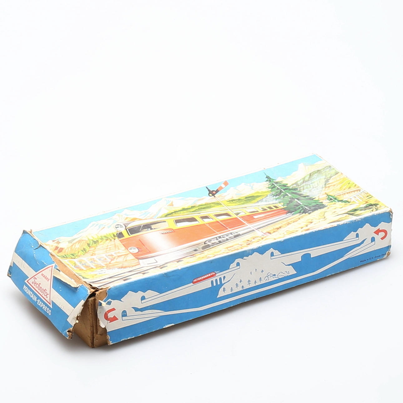 TÅGSET i plåt, alpbuss, urverksdriven, 1950-talet.