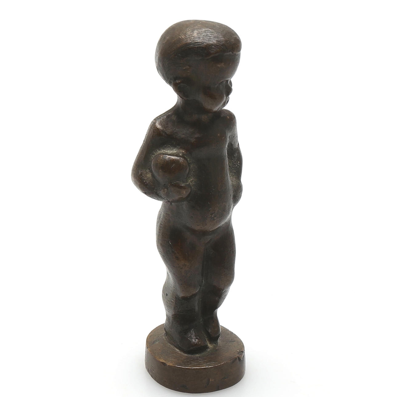 JONAS FRÖDING. Skulptur i brons, gosse. Signerad Fröding.